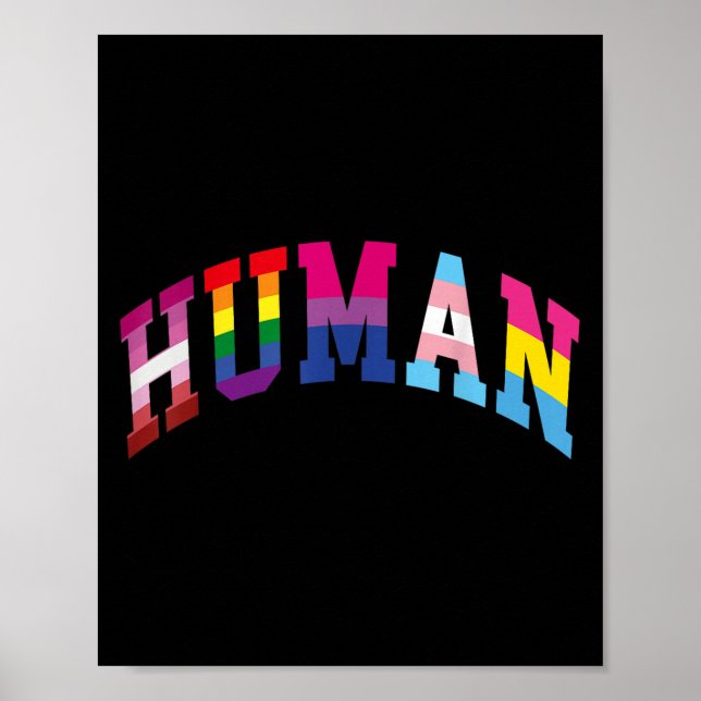 Menschlicher Stolz Monat Lgbt Gay Rainbow Equality Poster (Vorne)