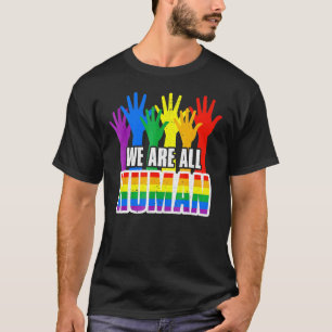 Menschlicher Stolz Monat Regenbogenflagge Lesbisch T-Shirt