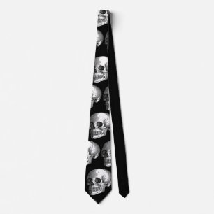 Menschlicher Totenkopf Vintage-Druck makabre schwa Krawatte