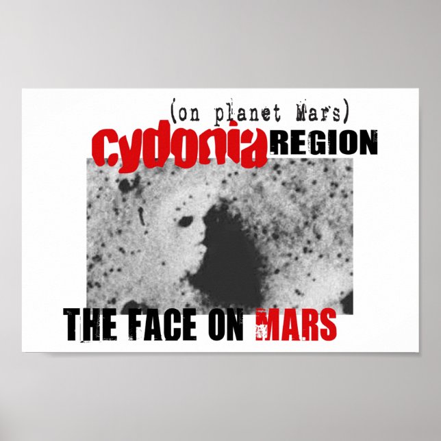 Menschliches Gesicht auf dem Planeten Mars Poster (Vorne)