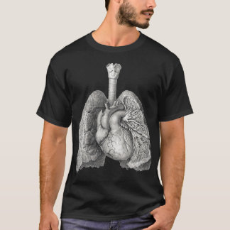 Menschliches Herz Lungen Vintage medizinische Anat T-Shirt