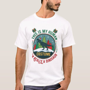 Menschliches Kostüm Dinosaurier Weihnachten Santa T-Shirt
