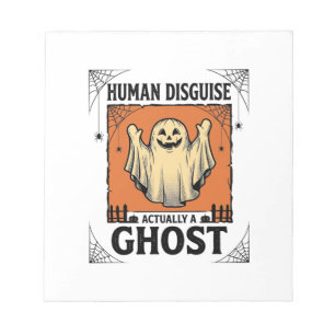 Menschliches Kostüm Gespenst Vintage Halloween Hum Notizblock