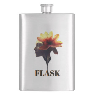 Menschliches Petal-Blume-Design einzigartig für - Flachmann