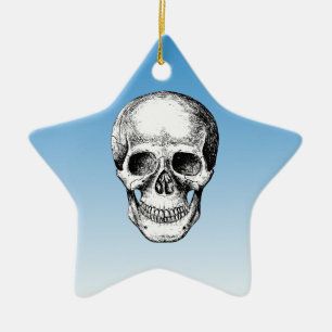 Menschliches Schädel-Weiß-Gesicht Keramik Ornament