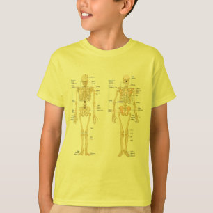 Menschliches Skelett beschriftet Anatomiediagramm T-Shirt
