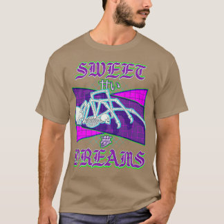 Menschliches Skelett Spider Vaporwave Outrun Style T-Shirt