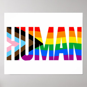 Menschlichkeits-Inklusions-Stolzflagge Poster