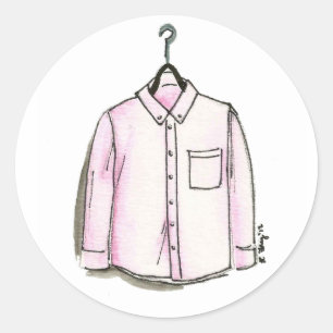 Menswear Fashion Pink Dress Shirt Kleidung Wardrob Runder Aufkleber