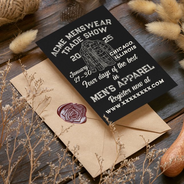 Menswear-Messe im Vintagen Stil Einladung (Von Creator hochgeladen)