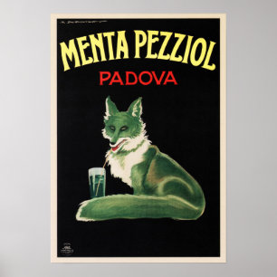 MENTA PEZZIOL PADOVA Vintages italienisches Liquor Poster