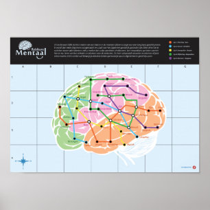 Mentaal Reisburo Hersen Karte Poster
