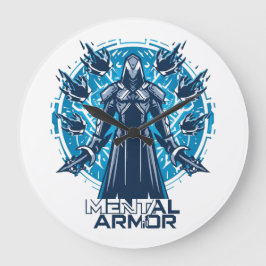 Mental Armor - Hoodie Warrior Figure Große Wanduhr