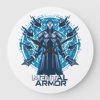 Mental Armor - Hoodie Warrior Figure Große Wanduhr