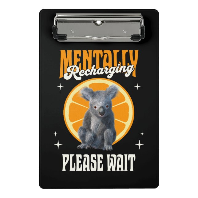 Mental Aufladendes Introvertiertes Koala-Design Mini Klemmbrett (Vorderseite)