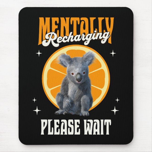 Mental Aufladendes Introvertiertes Koala-Design Mousepad (Vorne)
