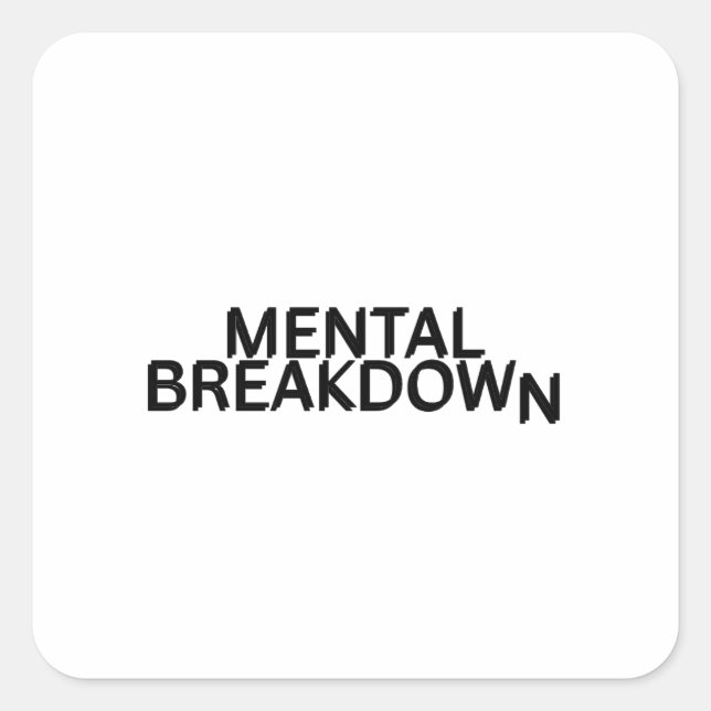 Mental Breakdown Minimalist Tech  Quadratischer Aufkleber (Vorderseite)