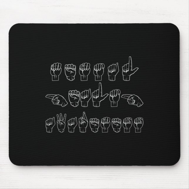 Mental Health Awareness ASL Signing Language Hands Mousepad (Vorne)