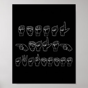 Mental Health Awareness ASL Signing Language Hands Poster