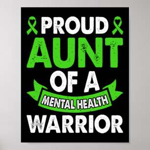 Mental Health Awareness Aunt Warrior Mental the Poster