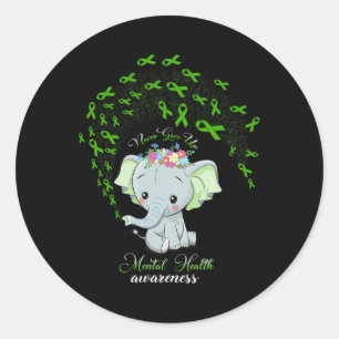 Mental Health Awareness-Geschenk Kriegerinnen Männ Runder Aufkleber