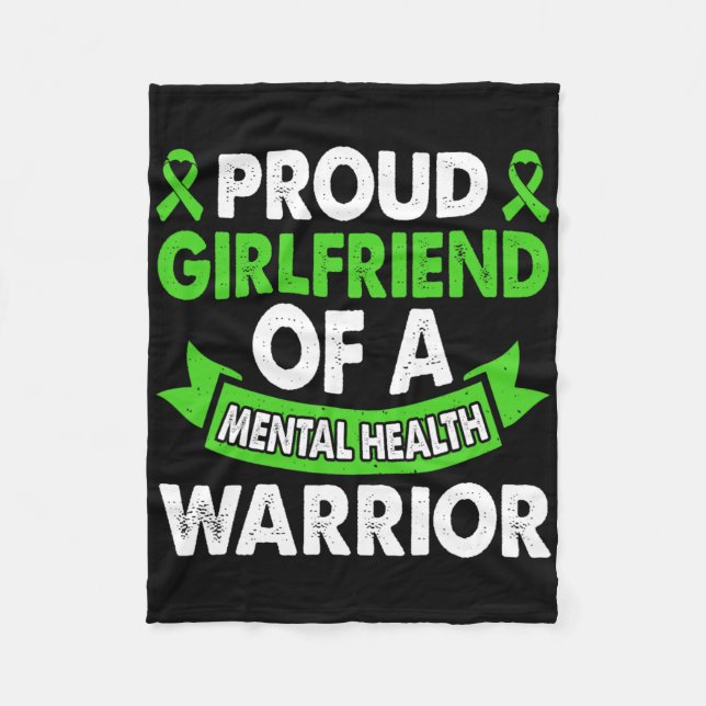Mental Health Awareness Girlfriend Warrior Mental Fleecedecke (Vorderseite)