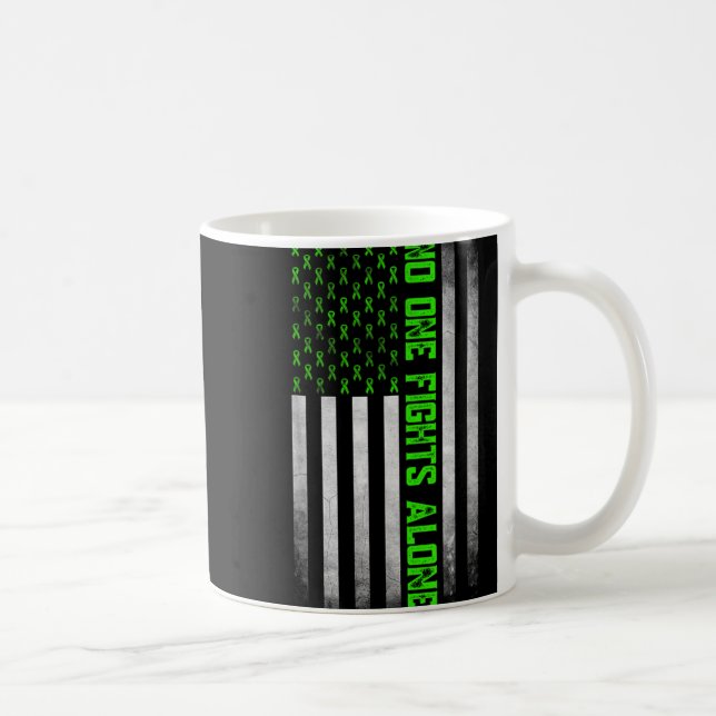 Mental Health Awareness Green Ribbon American Flag Kaffeetasse (Rechts)