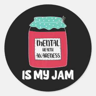 Mental Health Awareness ist mein Jam Premium Runder Aufkleber