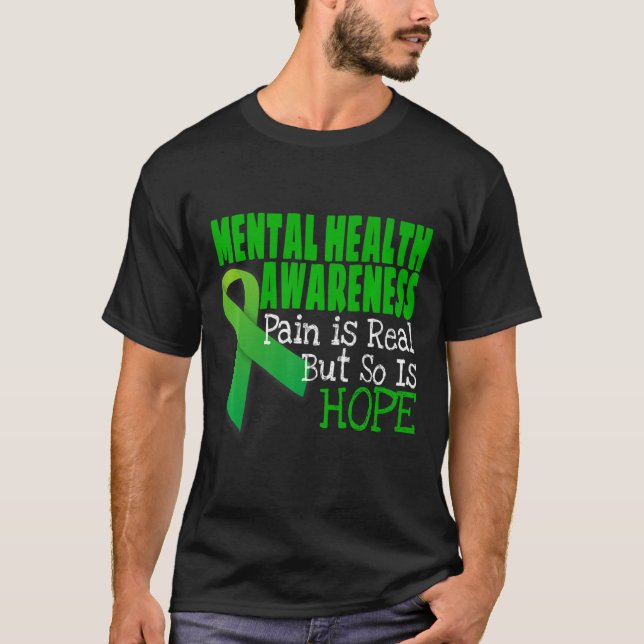 Mental Health Awareness Mental Health Ribbon T-Shirt (Vorderseite)