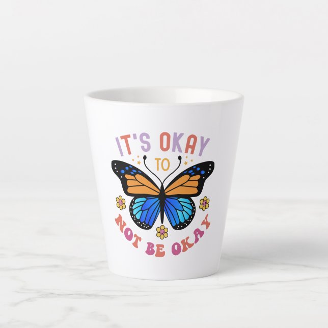 Mental Health Awareness Monarch Butterfly Milchtasse (Vorderseite)