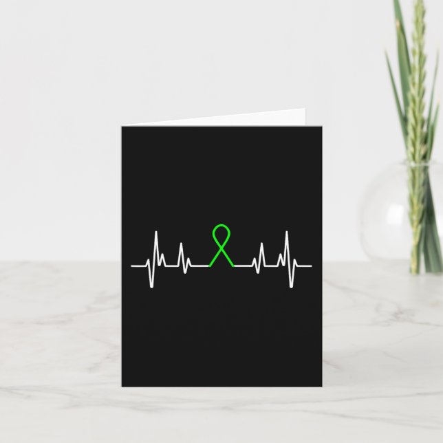 Mental Health Awareness Montag Green Ribbon Heartb Karte (Vorderseite)