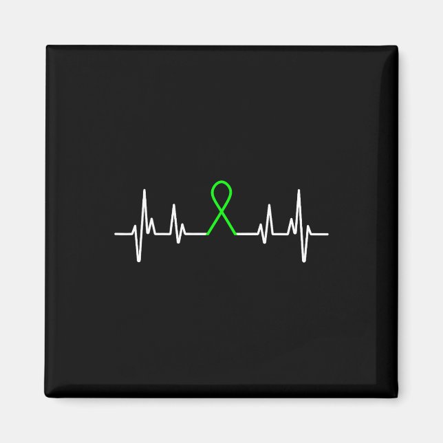 Mental Health Awareness Montag Green Ribbon Heartb Magnet (Vorne)