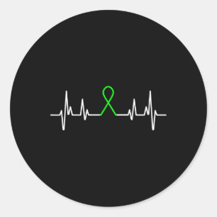 Mental Health Awareness Montag Green Ribbon Heartb Runder Aufkleber