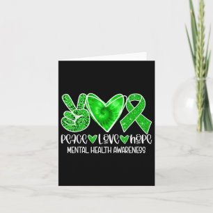 Mental Health Awareness Montag Green Ribbon Peace Karte