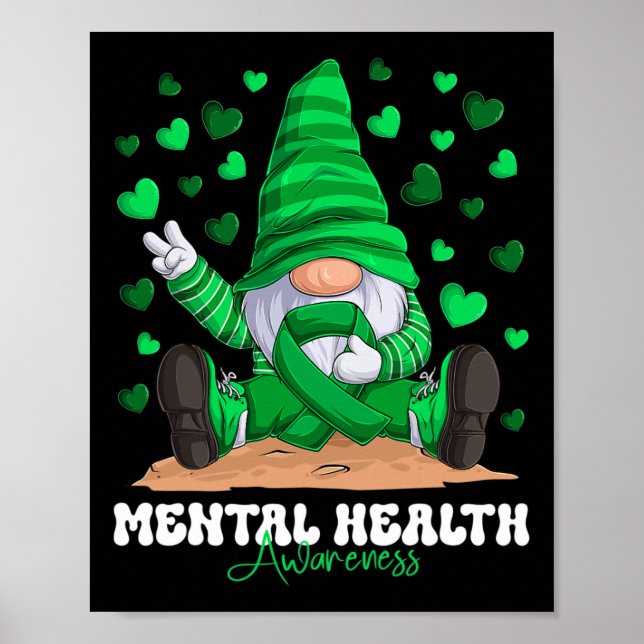 Mental Health Awareness Montag Grüner Multifunktio Poster (Vorne)