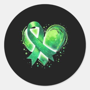 Mental Health Awareness Montag Grünes Band Herz Runder Aufkleber