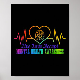Mental Health Awareness Montag Live Liebe Akzeptie Poster