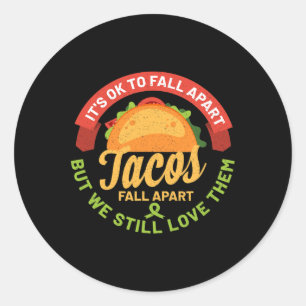 Mental Health Awareness Montag Spaß Tacos Fall Apa Runder Aufkleber