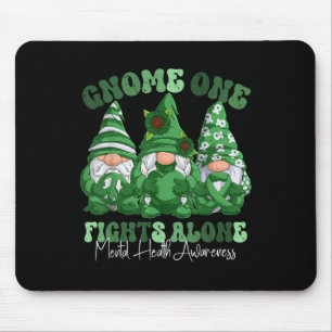Mental Health Awareness Month Green Ribbon Gnomes Mousepad