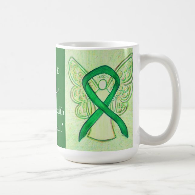 Mental Health Awareness Ribbon Angel Custom Tasse (Rechts)