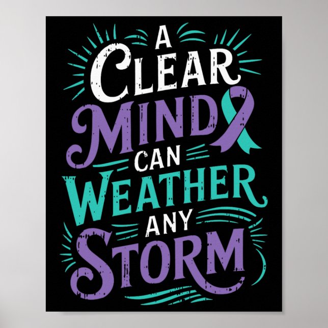 Mental Health Awareness Ribbon Suicide Prävention Poster (Vorne)