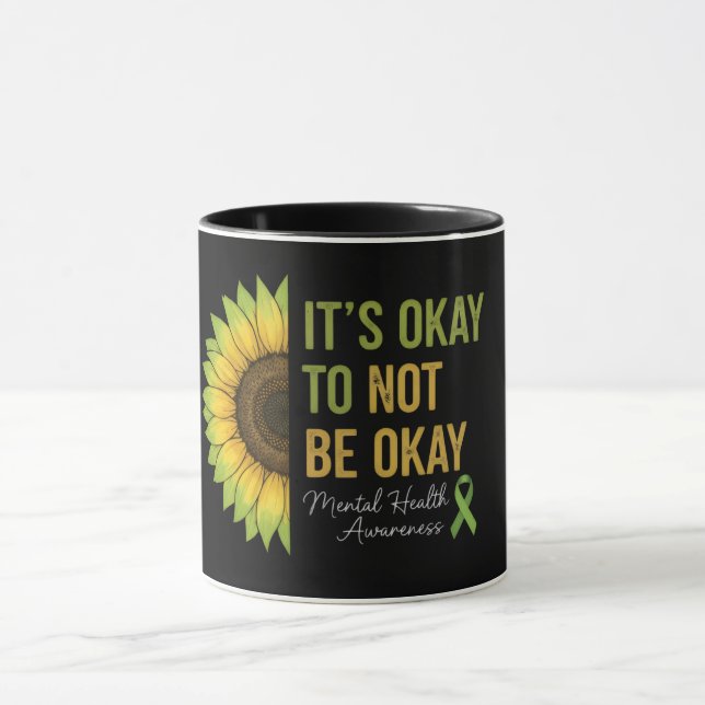 Mental Health Awareness Sunflower Tasse (Zentrum)