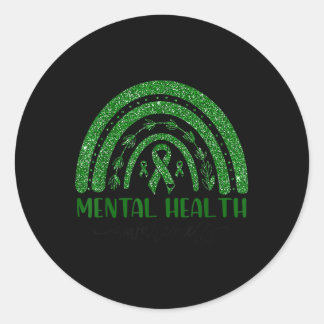 Mental Health Awareness-twinkle Rainbow. Runder Aufkleber