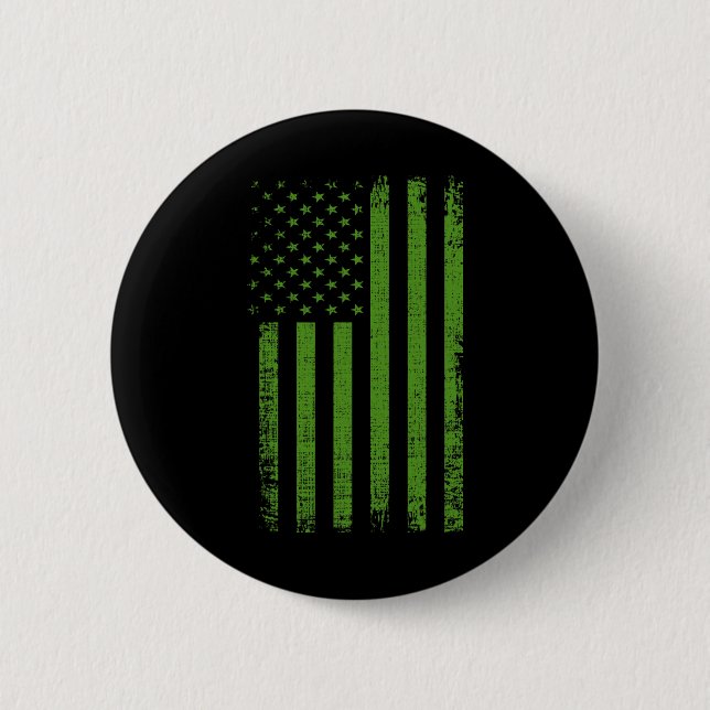 "Mental Health Awareness USA Flag Green" Button (Vorderseite)