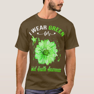 Mental Health Awarenessi Wear Pink Hummingbird Rib T-Shirt