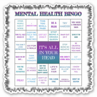 Mental Health Bingo Vinyl Sticker