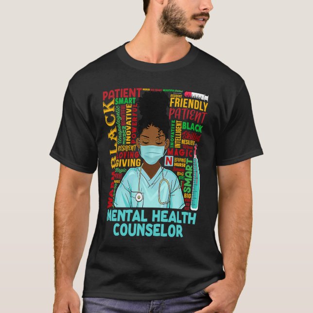 Mental Health Counselor African Women Black Histor T-Shirt (Vorderseite)