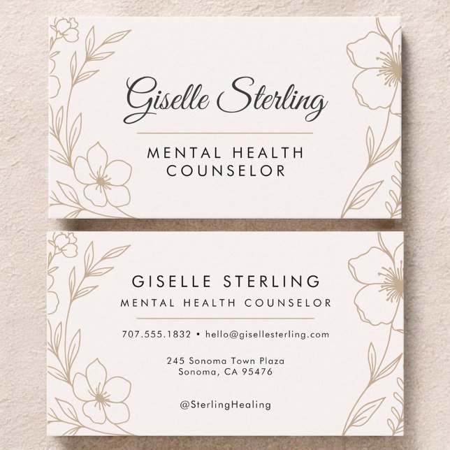 Mental Health Counselor Botanical Floral  Visitenkarte (Von Creator hochgeladen)