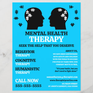 Mental Health Design, Psychotherapeut, Therapie Flyer