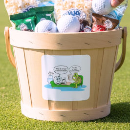 Mental Health Get Well, Golf Humor for Support Quadratischer Aufkleber